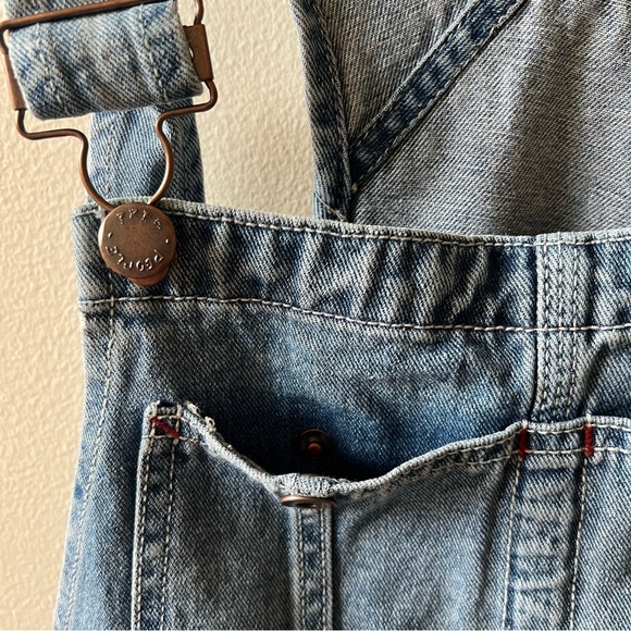 Free People Denim Shortalls Overall Shorts Size 28 - Picture 2 of 6